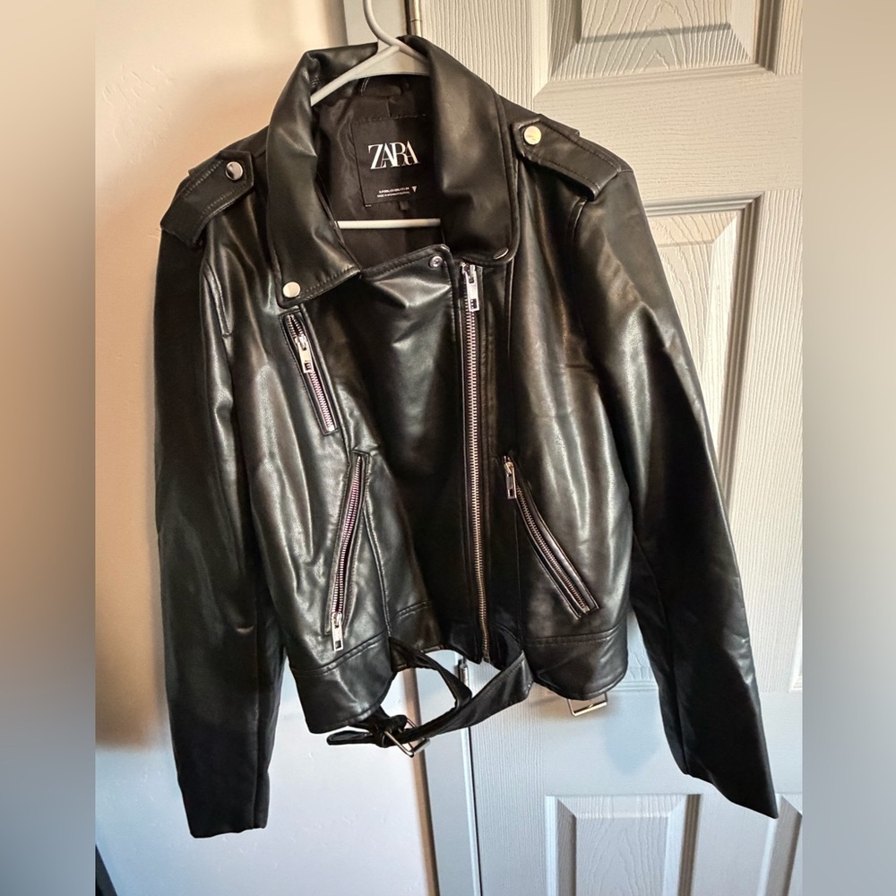 XXL Zara Black Faux Leather Jacket